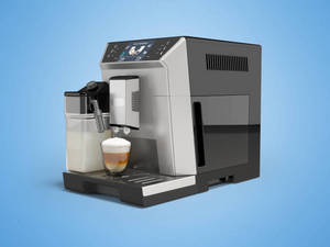Machine à café entièrement automatique programmable, contrôle par écran tactile, mousseur à lait, acier inoxydable noir, plug-and-play, nettoyage facile - Product Image 4