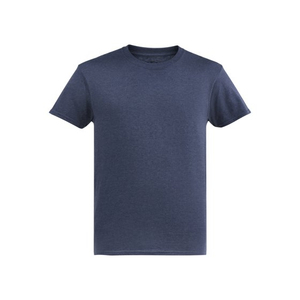 เสื้อยืดคอกลมแขนสั้นผู้ชายทรงปกติผ้าฝ้ายเจอร์ซีย์สีพื้นระบายอากาศได้ดีสวมใส่สบายสีน้ำเงิน - Product Image 5