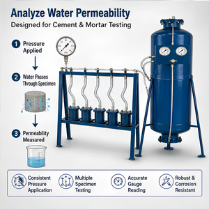 Aparato de Permeabilidad para Mortero de Cemento Pozzolana |   Equipo de Prueba de Permeabilidad al Agua del Mortero de Cemento |   Máquina de Pruebas de Laboratorio - Product Image 3