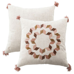 Funda de Cojín Bordada 100% Algodón Tejido, Funda de Almohada Decorativa Bordada a Mano para Decoración del Hogar, Algodón Tejido - Product Image 3