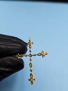 Pendentif en rubis et diamant, bijoux chrétiens, pendentif religieux pour femmes, pendentif en argent 925, pendentif bling bling pour rappeurs - Product Image 6