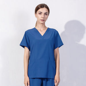 Tenues médicales tendance extensibles en gros, uniformes de travail à manches courtes, lavables, en tissu doux, pour infirmières et hôpitaux - Product Image 5