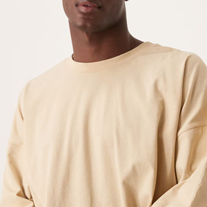 Camiseta de Algodón de Doble Capa Extra Grande con Logotipo Personalizado para Hombre, Fabricante de Ropa Urbana, Camiseta Casual de Doble Capa para Hombre - Product Image 4