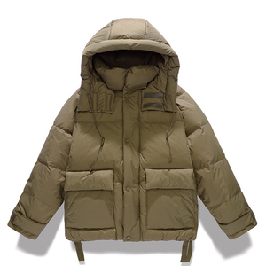 Veste d'hiver matelassée sur mesure pour homme, avec capuche, chaude, pour l'extérieur, manteau d'hiver noir en duvet, vente en gros du fabricant - Product Image 3