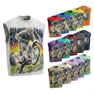 เสื้อกล้ามลำลองสไตล์สตรีทแวร์ ผ้าฝ้าย สำหรับออกกำลังกาย ใส่สบายในฤดูร้อน แบบโอเวอร์ไซส์ พิมพ์ลายกราฟิกนูน น้ำหนักเบา รับผลิตแบบ OEM ODM สำหรับผู้ชาย - Product Image 1