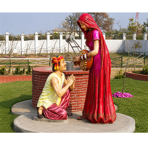 Statue Sohni Mahiwal de la culture punjabi, statue de bienvenue pour mariage, décoration sur le thème punjabi, statues en fibre de verre, prix d'usine - Product Image 1