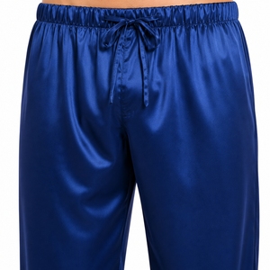Pijamas de satén de seda para hombre, traje de dormir de manga larga, conjunto de ropa de dormir cómoda, tela suave, ajuste cómodo, tela transpirable y lisa - Product Image 4