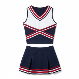 Tenues de cheerleading pour équipes sportives, design personnalisé sexy, impression par sublimation, ensemble jupe de cheerleader pour enfants - Product Image 4