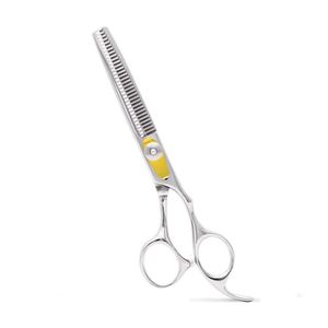 Silver Hair Thinning Scissors with Gold Screw Professional Barber <b>Shears</b> Stainless Steel Texturizing Scissors - Product Image 4