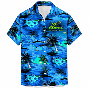 Chemise Hawaïenne Homme Vantex Sports à Manches Courtes Imprimé Floral Respirante Col Rabattu Streetwear Popeline Bouton Unique - Product Image 3
