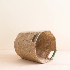 Seagrass <b>basket</b> with green handle Handmade <b>Storage</b> <b>Basket</b> Wholesale eco-friendly Made in Vietnam - Product Image 6