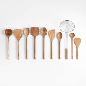 Cuillère de cuisine en bois robuste, ustensile de cuisson résistant, adapté aux environnements culinaires professionnels et aux foyers - Product Image 1