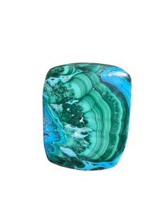 Cabujón de Malaquita y Crisocola. Piedra Preciosa de Malaquita y Crisocola Verde Azul Natural de Diseño - Product Image 4