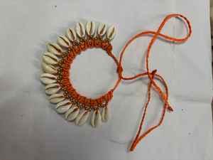 Collier artisanal vintage en coquillages cauris, cordon en coton macramé, perles en laiton, chaîne de pull réglable, bijoux bohèmes tribaux pour fête - Product Image 5