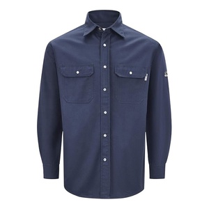 Industrial <b>welding</b> <b>shirt</b> for high temperature resistance workwear cotton anti fire mechanic coat with reinforced elbow design - Product Image 1