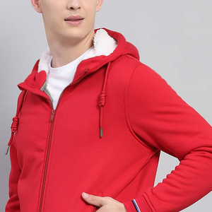 Mens Cotton Polyester Zip Hoodie Moisture Wicking Fabric Sports Casual Hoodie Europe Trend Mens Heavy Duty Cotton Zip Hoodie - Product Image 6