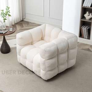Chaise d'appoint Bubli Cubic Boucle Comfort conçue pour le salon ou la chambre à coucher - Product Image 4