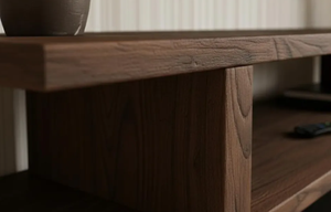 Mueble para TV de 3 Niveles en Madera de Nogal Oscuro, con Estantes Abiertos, Consola de Almacenamiento para Multimedia, Mueble Moderno para Sala de Estar, Precio de Fábrica - Product Image 5