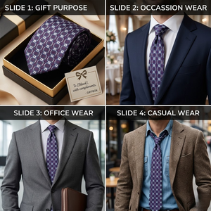 Corbata de Seda Clásica Color Vino Tinto para Hombre, Corbata Formal Premium |   Ropa de Boda de Lujo para Negocios, Diseñador de la India, Calidad de Exportación 2026 - Product Image 5