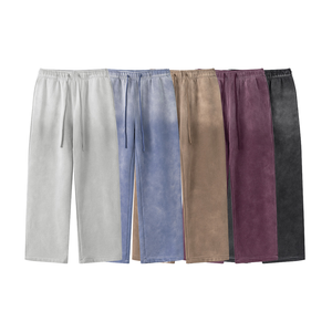 Pantalon de survêtement évasé pour homme en velours côtelé, taille élastique avec cordon de serrage, tricoté, respirant, style automne, décontracté, poids moyen - Product Image 4