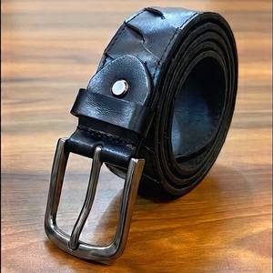 Ceinture en cuir véritable à boucle ardillon très demandée, couleur unie, en cuir de vachette, avec boucle rectangulaire en alliage, durable, décontractée, pour homme, Starwell Impex - Product Image 2