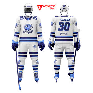 Maillots de hockey sur glace personnalisés avec nom et numéro, OEM, 100 % polyester respirant, séchage rapide, impression par sublimation, maillots de hockey personnalisés - Product Image 2
