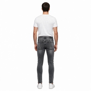 Nouveau jean en denim délavé foncé coupe droite pour homme, pantalon décontracté uni avec rivets de BD - Product Image 3