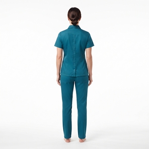 Blouse d'infirmière pour femme, veste de travail médicale respirante à manches courtes, boutonnée sur le devant avec poches - Product Image 6