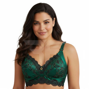 Sujetador deportivo para mujer con bordado 3D frontal, liso, 100% algodón, antibacteriano, ecológico, transpirable, de secado rápido, talla mediana - Product Image 1