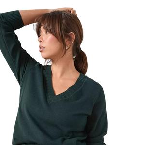 Sudadera con Cuello en V para Mujer, Tallas Grandes, Ecológica, Casual, Moda Otoño/Invierno - Nuevo Lanzamiento - Product Image 2