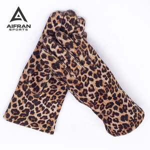 Gants en velours imprimé léopard pour femme AIFRAN, mode, tactiles, chauds, hiver, doublure polaire thermique, imprimé animal, vente en gros - Product Image 5