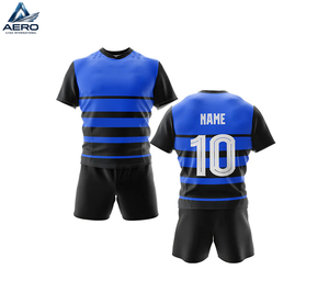 Uniformes de Rugby Impresos, Conjunto Completo de Rugby que Incluye Camiseta, Pantalones Cortos, Calcetines, Nombre del Equipo Personalizado, 100% Poliéster para Competiciones de Liga - Product Image 1