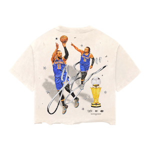 Camiseta de Manga Corta Extra Grande para Hombre, Diseño Estampado de Jugador de Baloncesto, Cuello Alto, Formal, Tejido Sólido, 100% Algodón, Corte Regular - Product Image 1