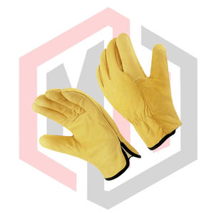 Gants de sécurité pour conducteur en cuir pleine fleur de vachette, doublure intérieure antidérapante, anti-coupure, sans silicone, sans poudre, usage général - Product Image 5