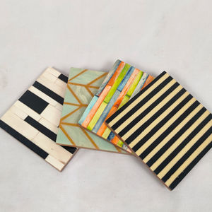 Juego de Posavasos Cuadrados de Bambú Ecológicos y Contemporáneos para Café/Té, para Uso en Hoteles, Restaurantes, Cocinas Domésticas - Product Image 1