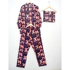 Wholesaler Of 100% Pure Cotton Breathable Womens Pajamas Set Plus Size Nightclothes Bow <b>Pyjamas</b> Sleepwear - Product Image 2