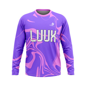 Camiseta Deportiva y Casual para Hombre, Personalizada, de Manga Larga, Cuello Redondo, 100% Poliéster, Secado Rápido, Impresión por Transferencia de Calor, Corte Regular - Product Image 5