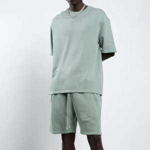 ชุดเซ็ตคู่ชาย เสื้อยืดสีตัดกัน กางเกงขาสั้น แต่งแถบสีตัดกัน โทนสี Pantone  รับทำสีตามสั่ง โลโก้ตามสั่ง ป้ายสีตามสั่ง ชุดเซ็ตคู่ชาย - Product Image 2