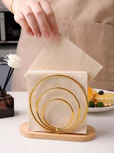 Modern Metal Tissue Box Holder Modern Gold Floral Napkin Holder Decorative Tabletop Tissue Organizer - Product Image 5