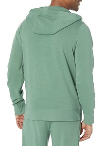 Sweat à capuche zippé confortable pour homme, 100 % coton, à col tombant, couleur unie, avec bande décorative sur l'épaule, service OEM, le plus vendu, Bangladesh - Product Image 2