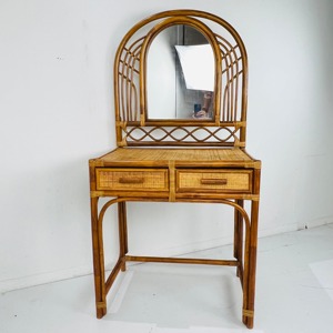 Wholesale rattan make-up desk handmade vanity <b>tables</b> modern makeup <b>table</b> girl bedroom essentials - Product Image 5