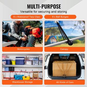 Ensemble de 30 cordons élastiques robustes de 8mm avec mousquetons en acier Sangles élastiques robustes de 8mm - Product Image 4