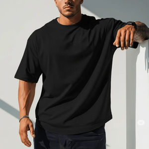 T-shirt personnalisé pour homme, coupe ample, 100% coton, écologique, grandes tailles, respirant, séchage rapide, col rond, vierge, personnalisable - Product Image 3