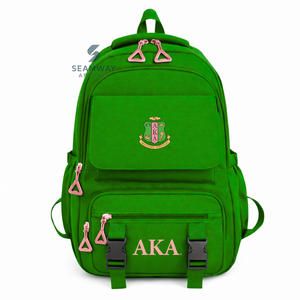 Alpha Kapa Alpha Sorority Backpack Stylish Bookbag Durable Cordura <b>Rucksack</b> Fashion Student Backpack Outdoor Hiking Daypack - Product Image 1