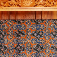 Kain Batik Tulis Katun Buatan Tangan Indonesia dengan Motif Jadeg Tradisional, Warna Terakota, Biru Dongker, Sogan, Kain Tekstil Premium