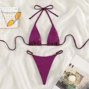 Bikini Transparente Personalizado, Traje de Baño Brillante, Micro Bikini Sexy, Traje de Baño Brasileño Extremo, Tanga Transparente - Product Image 3