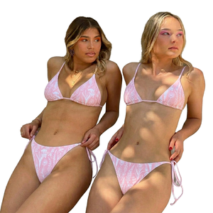 Conjunto de Bikini Moderno con Estampado Floral, 180 Gramos, Spandex y Poliéster, Espalda Descubierta, 2 Piezas, Traje de Baño para Mujer - Product Image 3