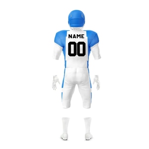 Conjunto de Pantalones y Camiseta de Fútbol Americano Personalizados, Azul y Blanco, Sublimados, Transpirables, Ajustados, Uniformes para Hombre Adulto, Todas las Temporadas, 100% - Product Image 6