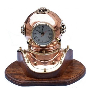 Casco de buzos de cobre, reloj de 18 pulgadas, número romano decorativo clásico, náutico - Product Image 1