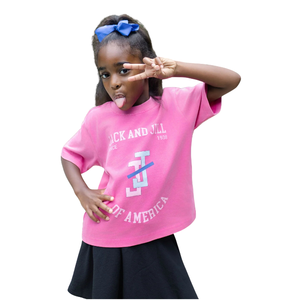 Camiseta Gráfica Rosa de Verano para Jóvenes, Camisa Casual de Manga Corta, Top de Moda Infantil, Ropa Urbana para Uso Diario, Prenda Cómoda de Algodón - Product Image 1